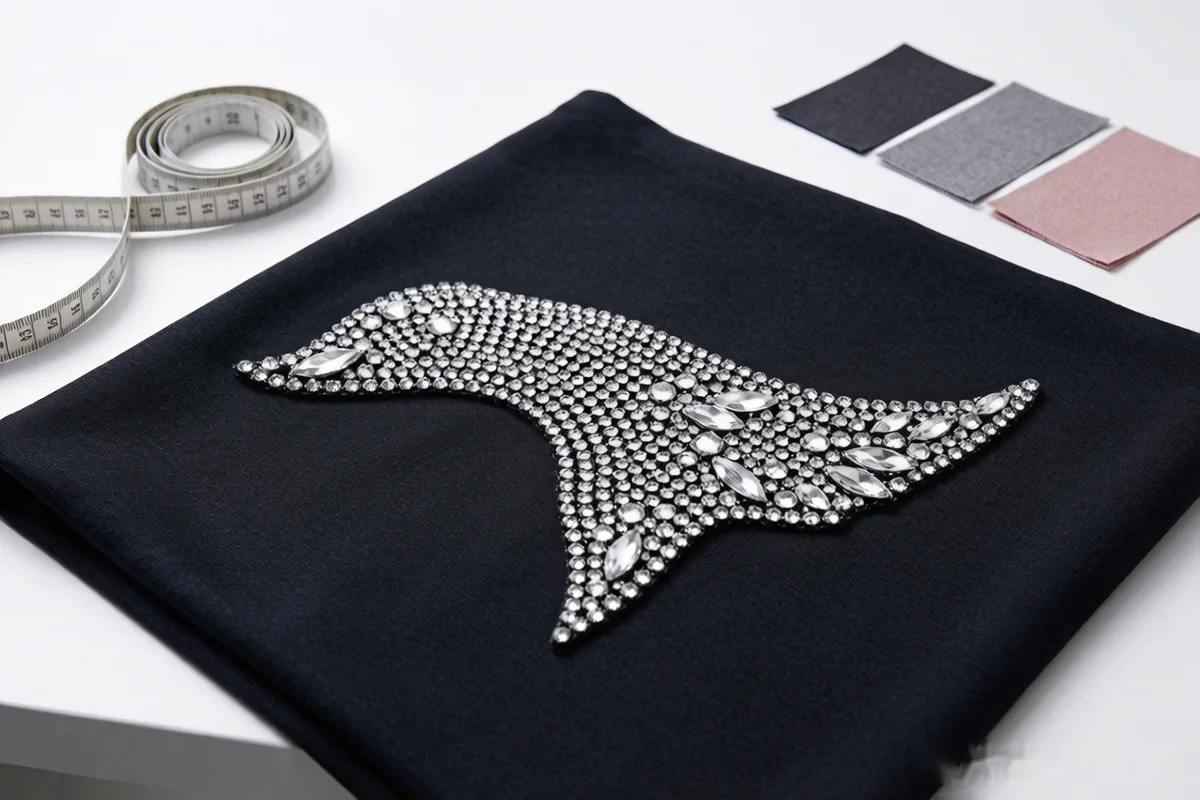 Rhinestone template photo proofing service - sample confirmation before mass production
