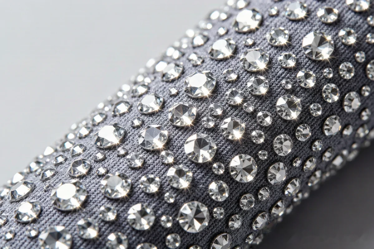 Hotfix rhinestones on lycra stretch fabric - rhinestone application on elastic material